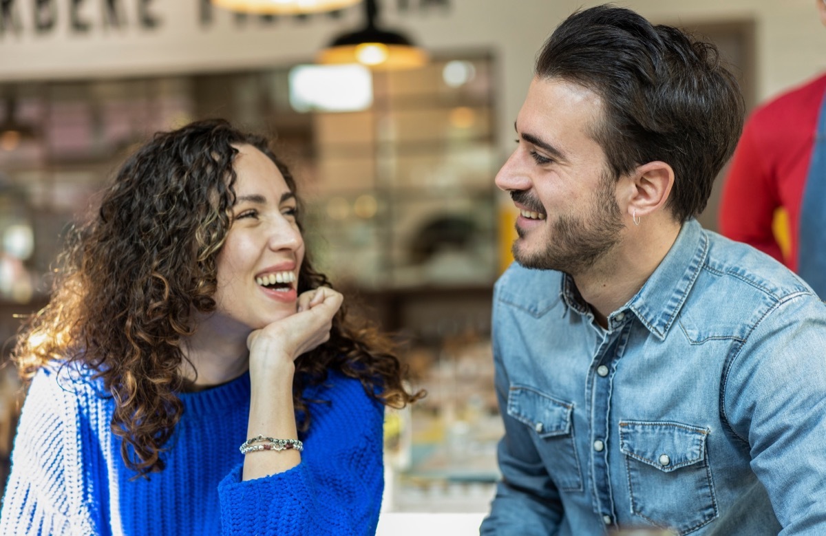 Two People Laughing on the First Date