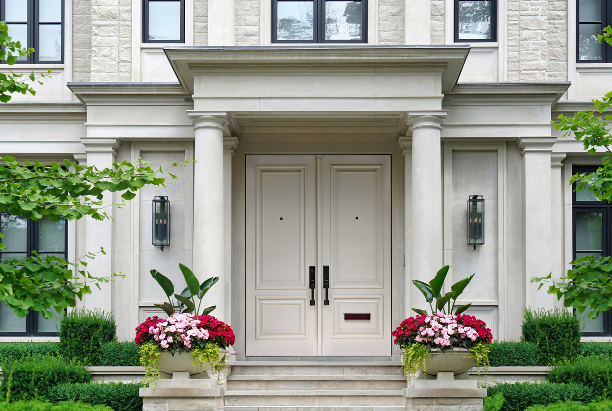 white front door