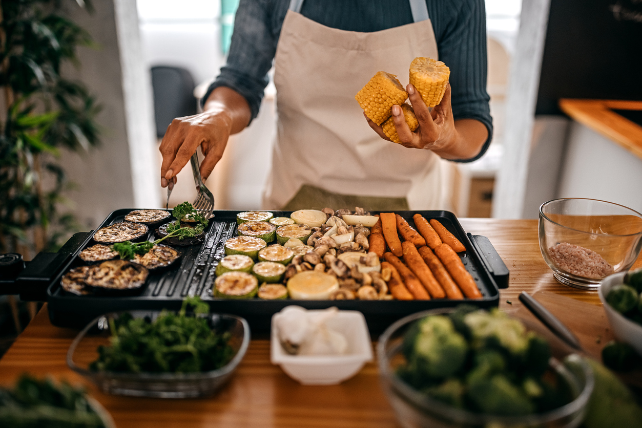 pan of roasted veggies