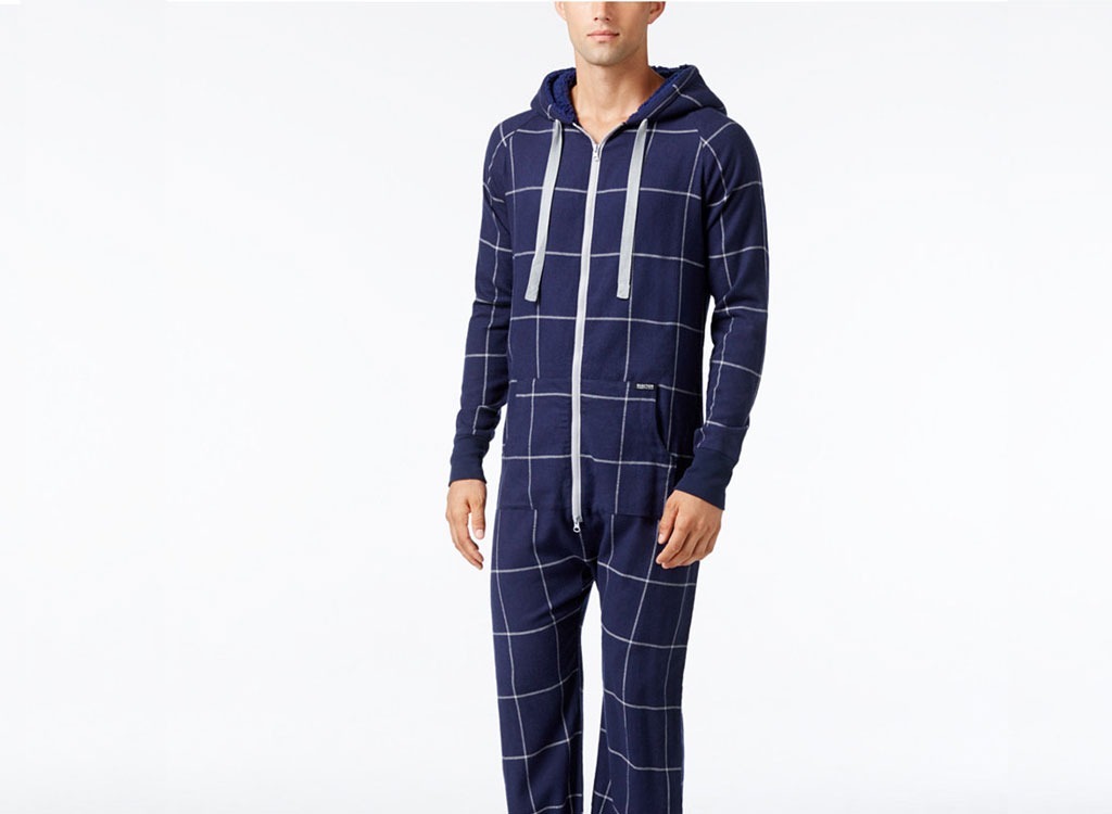 kenneth cole plaid flannel pajama jumpsuit