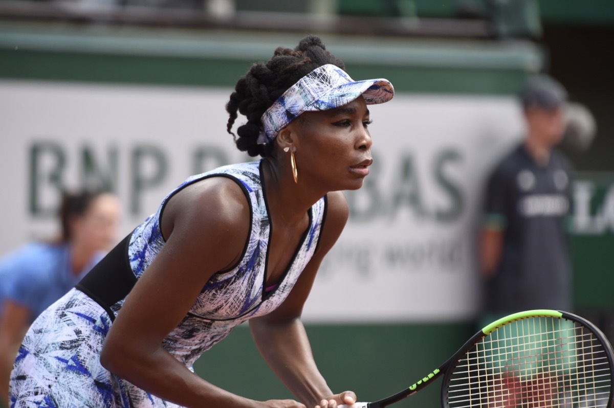 vegan celebrities - PARIS - MAY 31: Venus Williams (USA) competes against Kurumi Nara (JPN) in round 2 at The French Open on May 31, 2017 in Paris, France. - Image