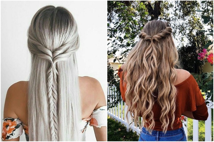 Lazy Half Up-Do | 12 Pretty Long Hairstyles for Fall 2019 | Her Beauty