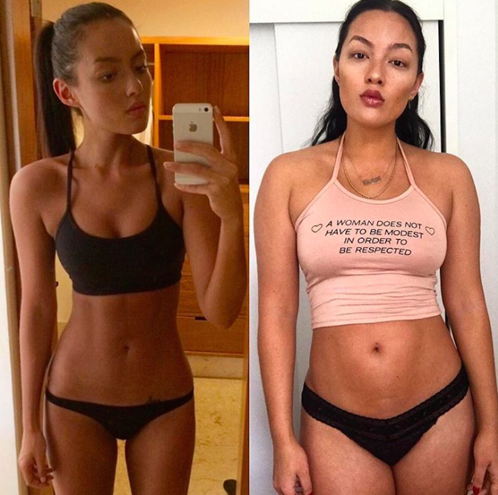 mia kang shares before after photos of eating disorder. 