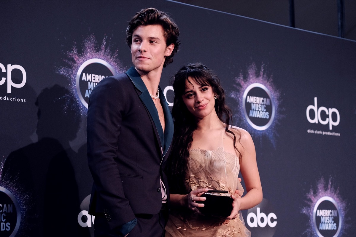 Camila Cabello and Shawn Mendes at the American Music Awards in 2019