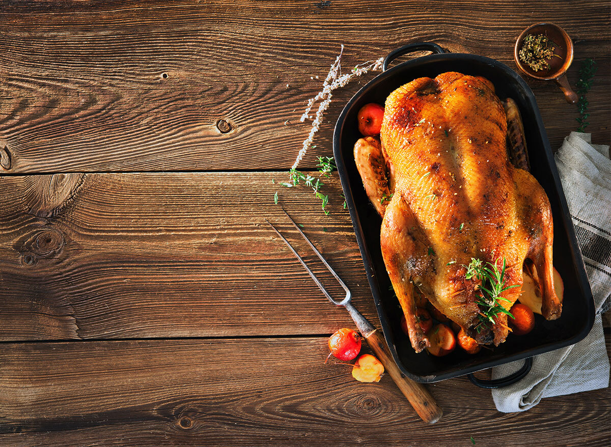 roast duck on serving board