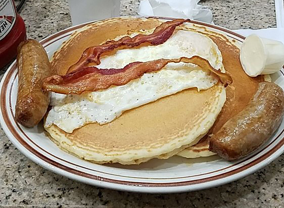 pancakes with bacon and sausage