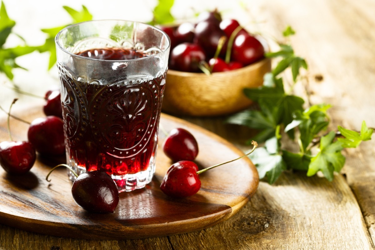 Cherry juice in a glass