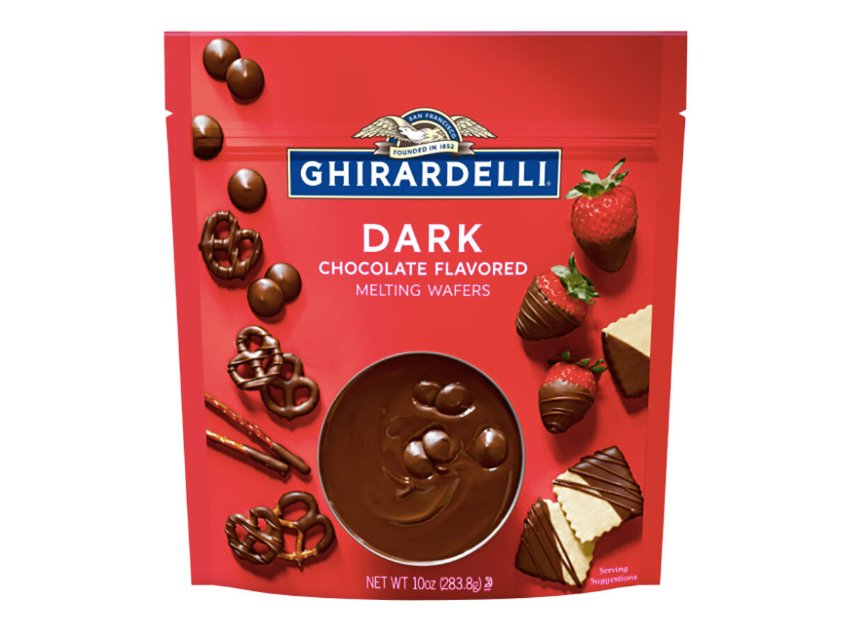 bag of ghirardelli dark chocolate melting wafers