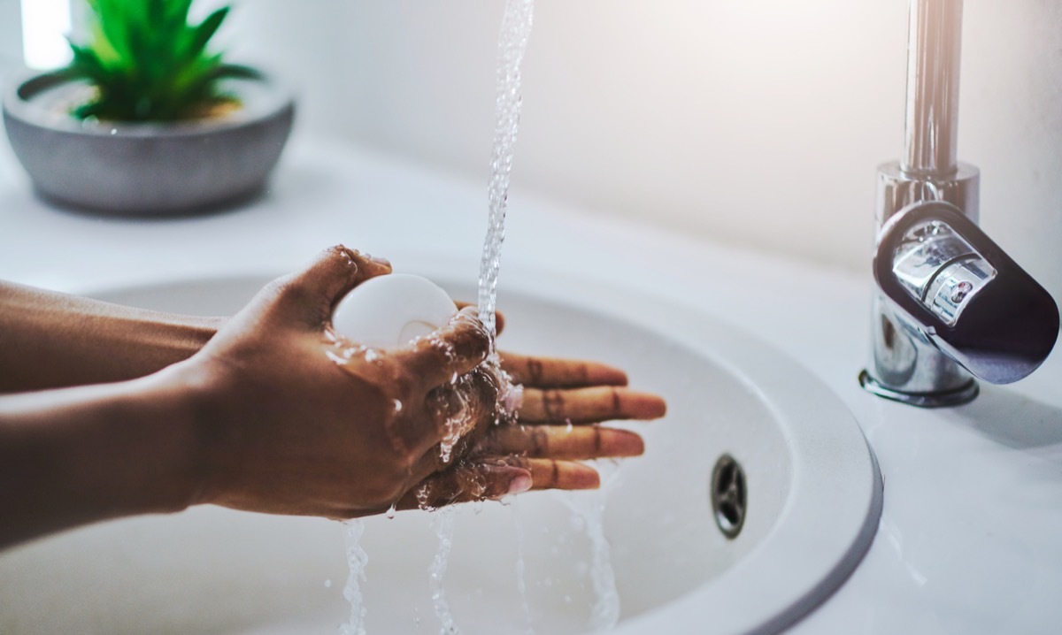 washing hands