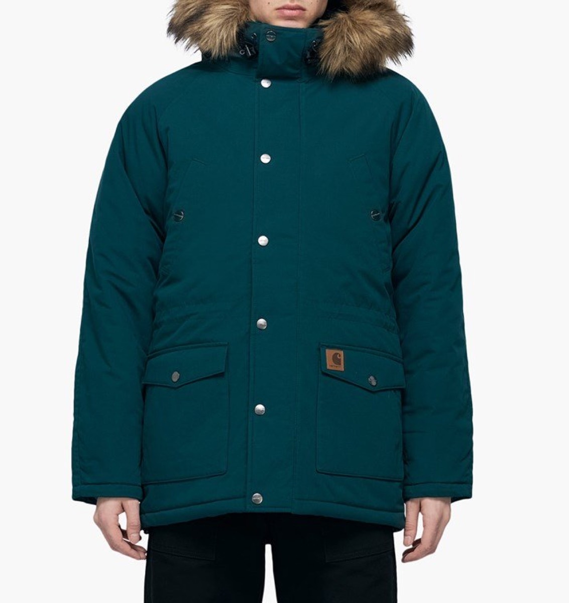 Man wearing green Carhartt WIP Parka