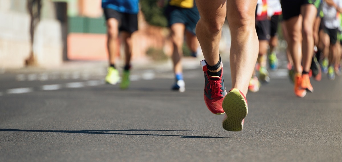 feet of marathon runners