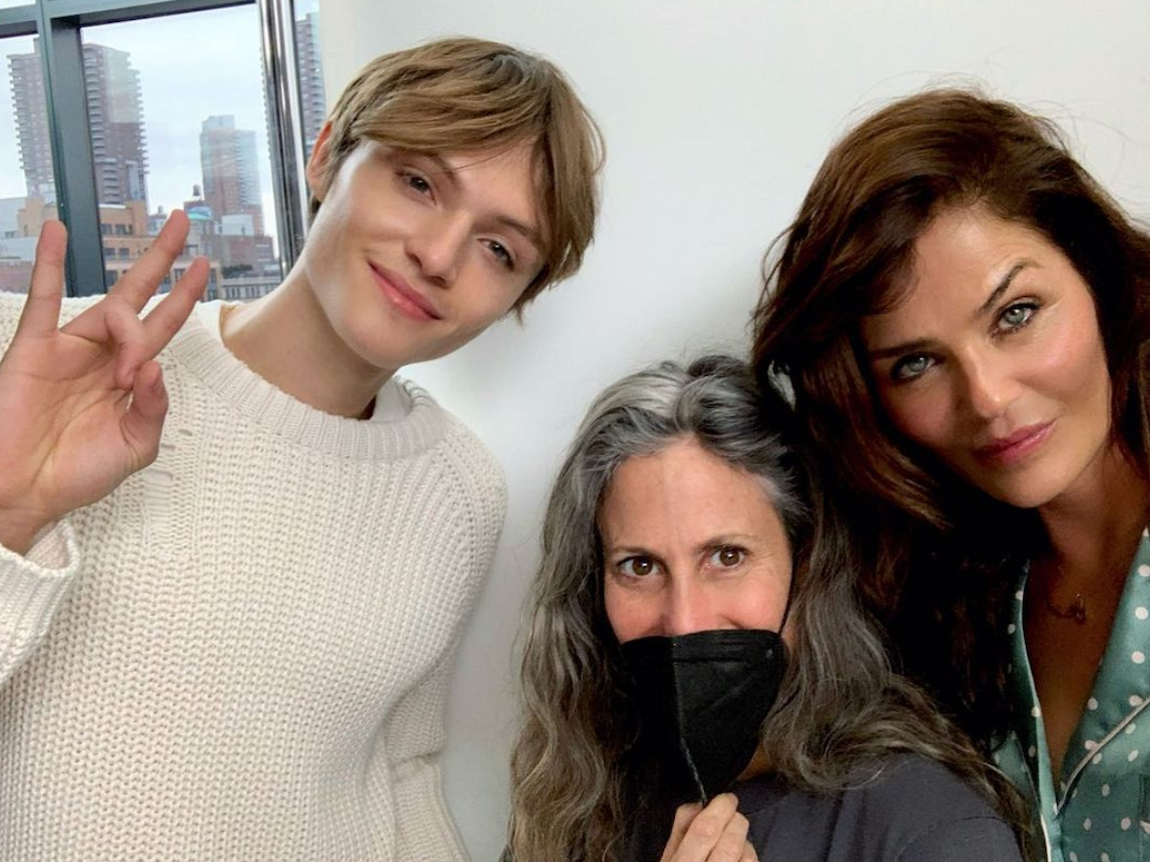 Mingus Reedus, Cass Bird, and Helena Christensen pose for a selfie