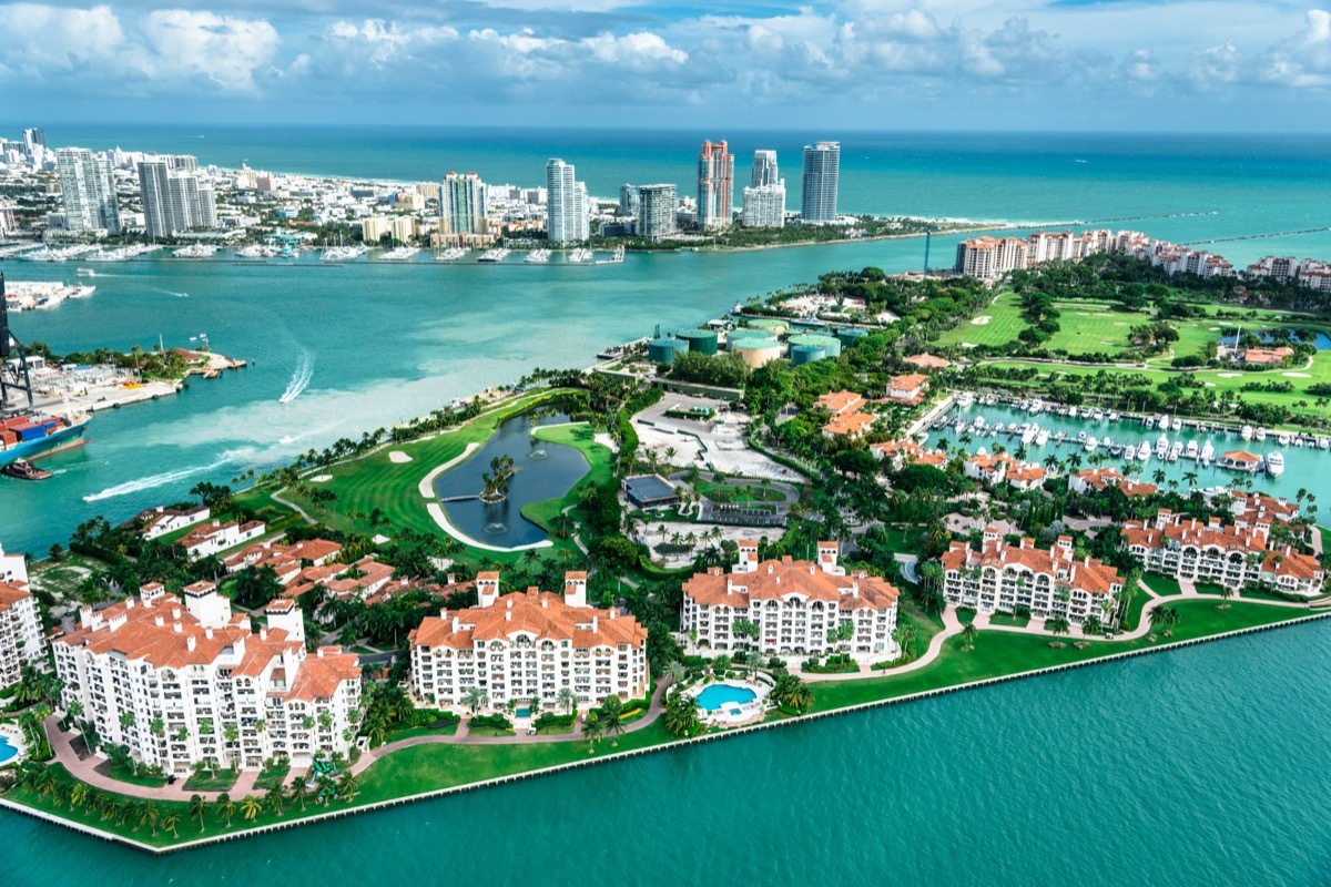 Miami downtown aerial view