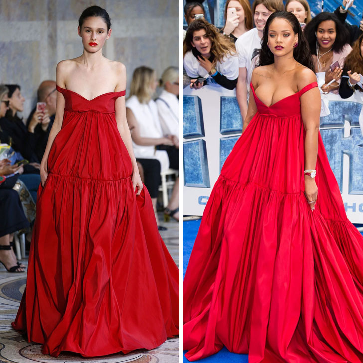 Rihanna – Giambattista Valli | Who Wore It Best: 12 Dresses Celebs Took Right Off The Catwalk | Her Beauty