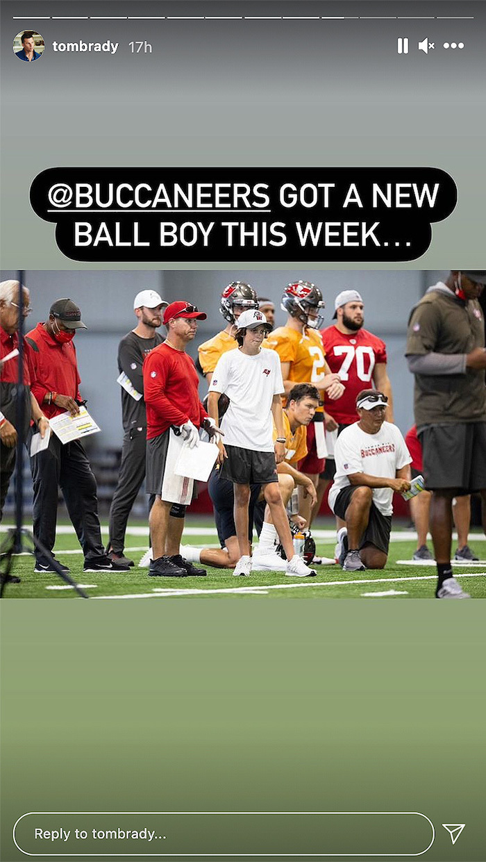 Tom Brady's son Jack at Buccaneers training camp