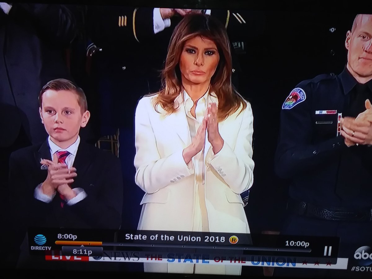 melania trump looks dead inside during Trump's state of the union speech.