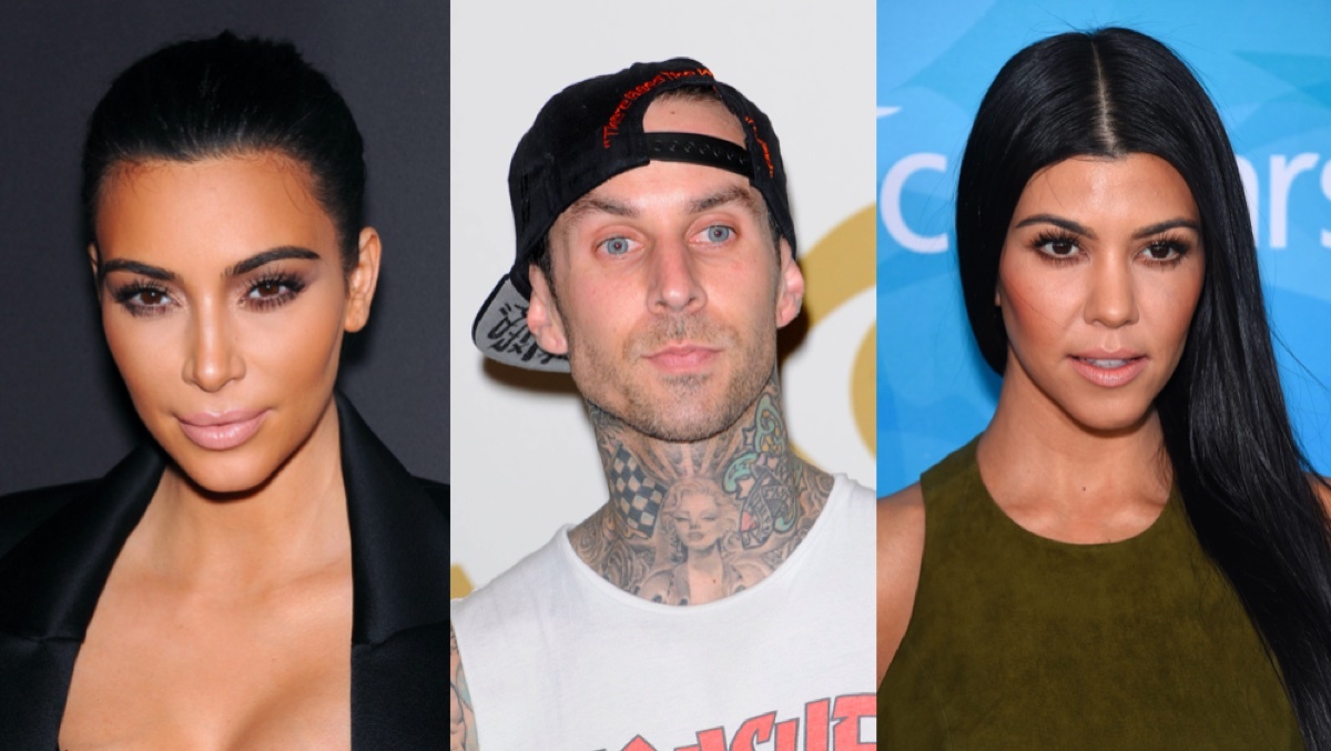 Kim Kardashian, Travis Barker, and Kourtney Kardashian