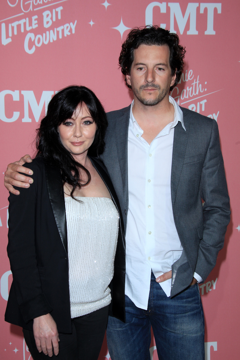 Shannen Doherty and Kurt Iswarienko at Jennie Garth's 40th birthday party in 2012