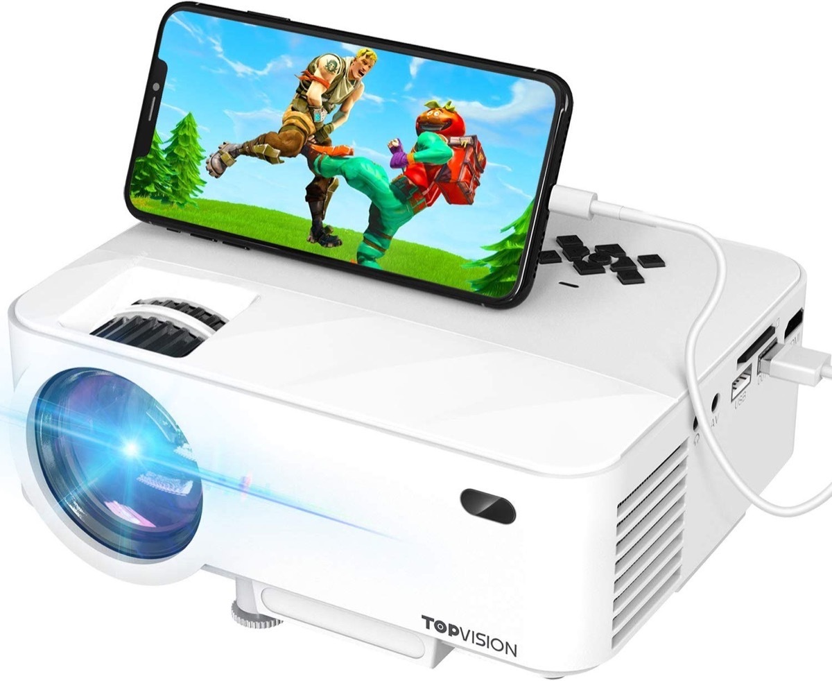 white mini projector