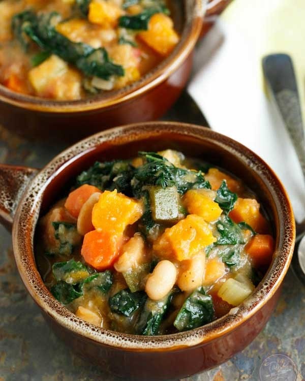 butternut squash white bean kale stew