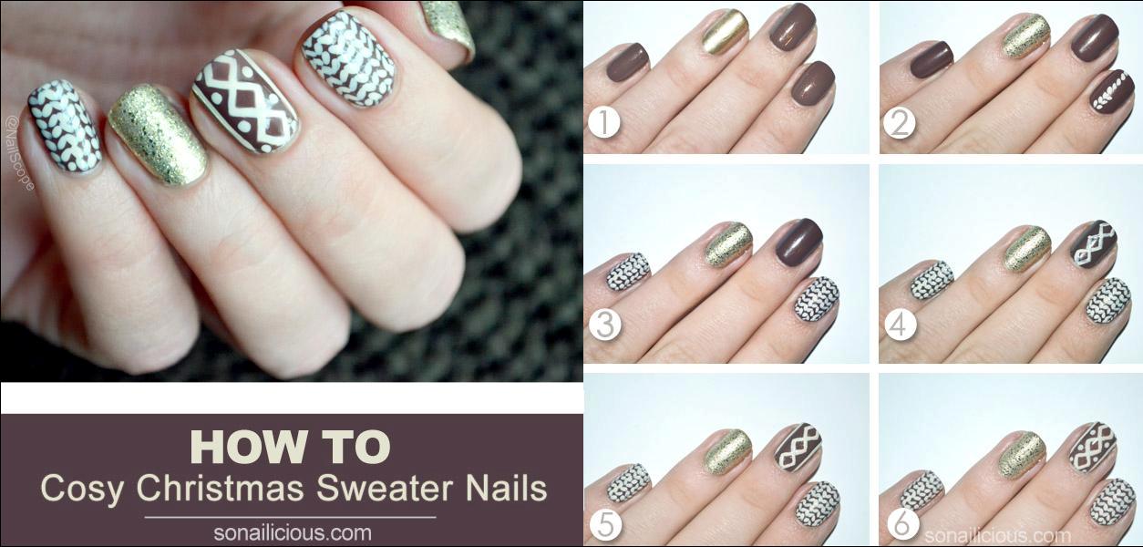 5. Cosy Christmas Sweater Nails