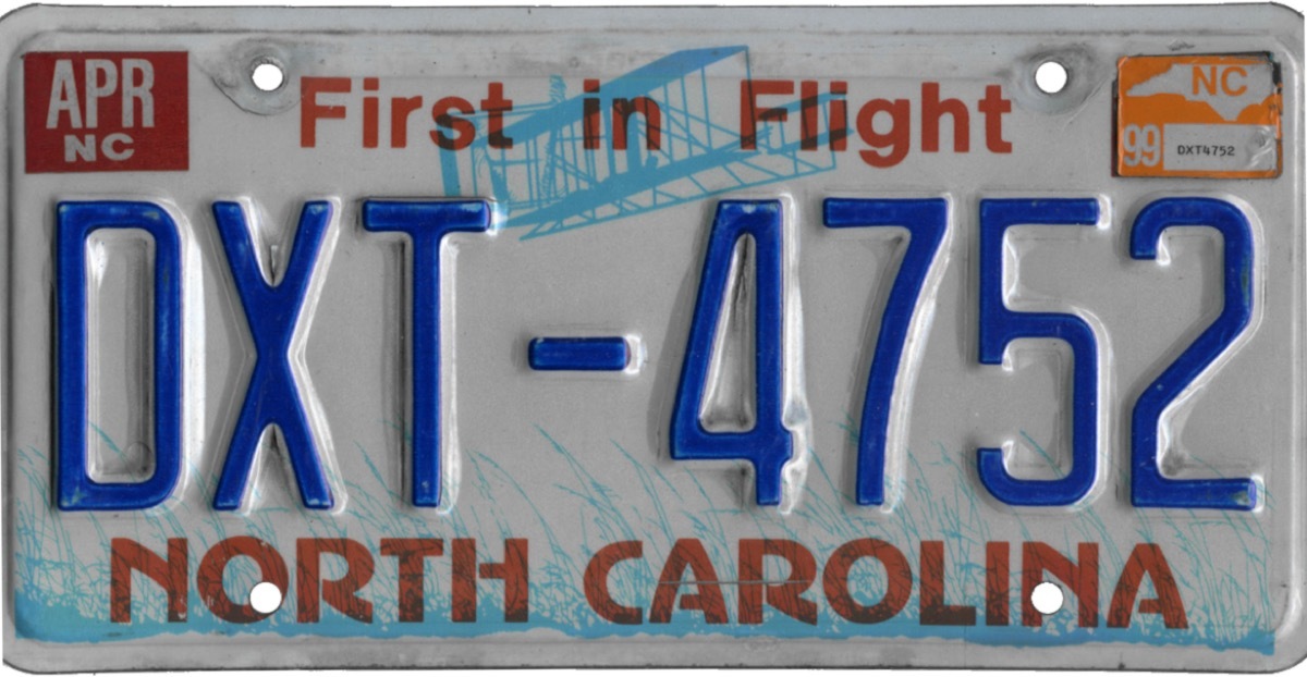 north carolina license plate