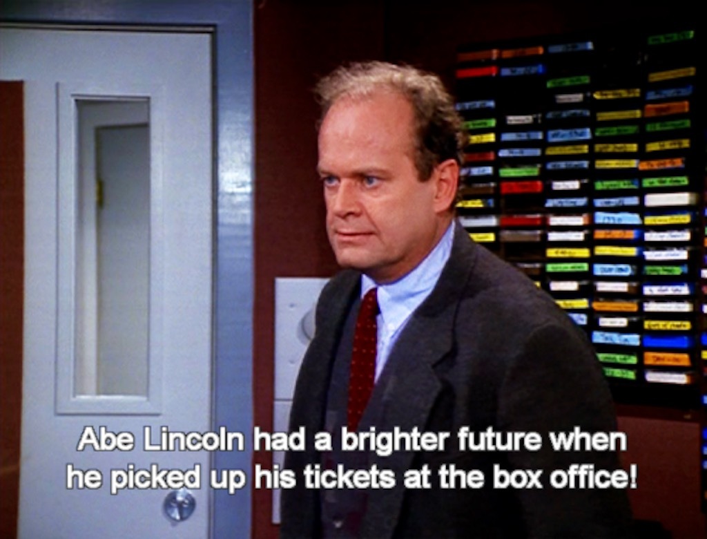 abe lincoln had a brighter future when he picked up his tickets at the box office