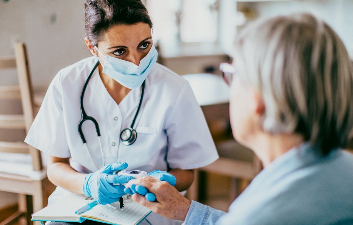 Healthcare worker at home visit