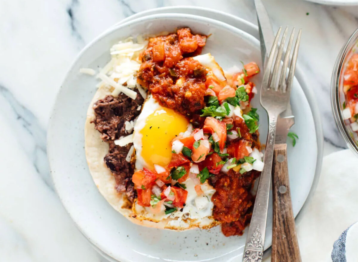 huevos rancheros on plate