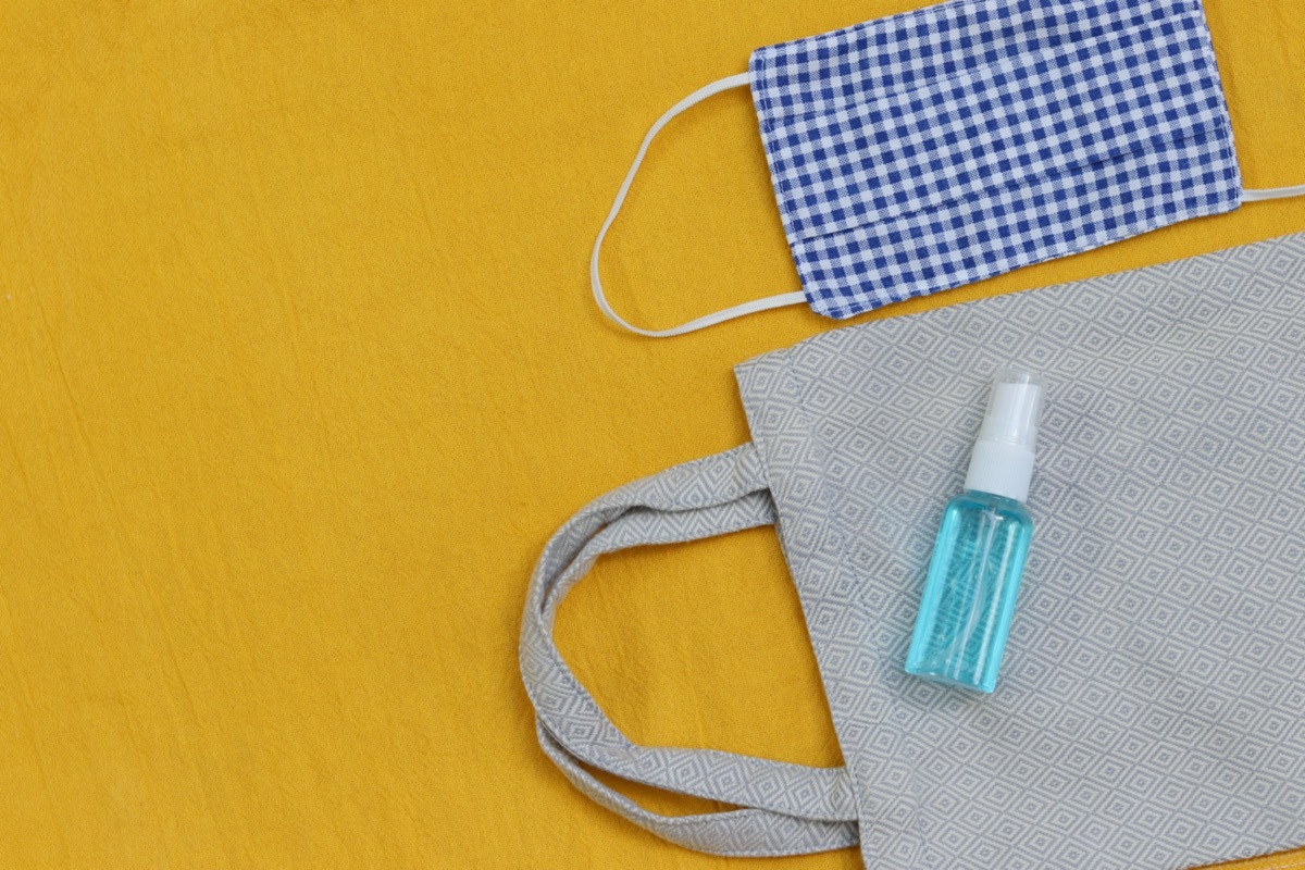 DIY fabric face mask ,hand sanitizer spray and cloth bag 