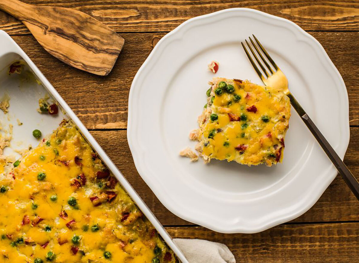 Salmon casserole recipe from The Spruce Eats