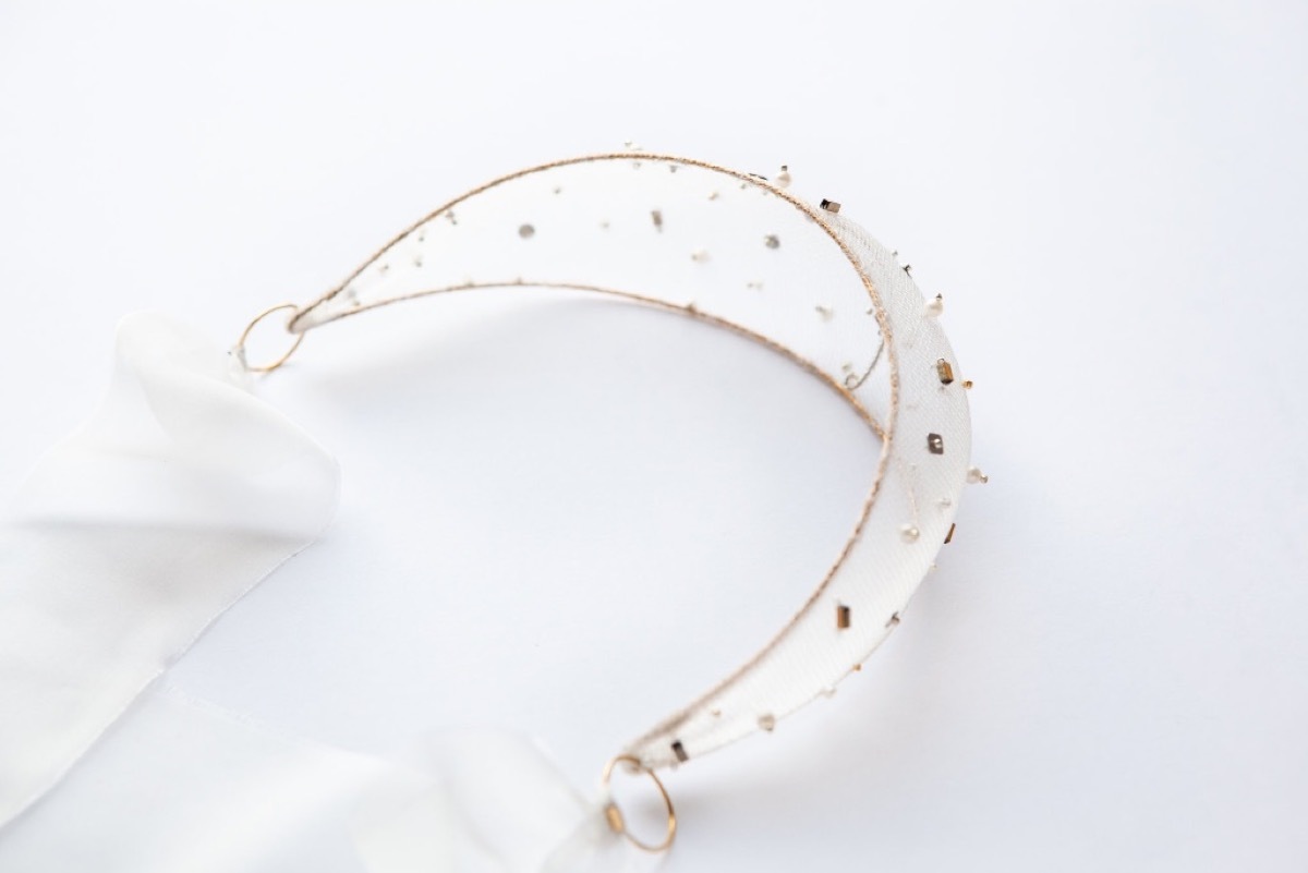 white pearl headband