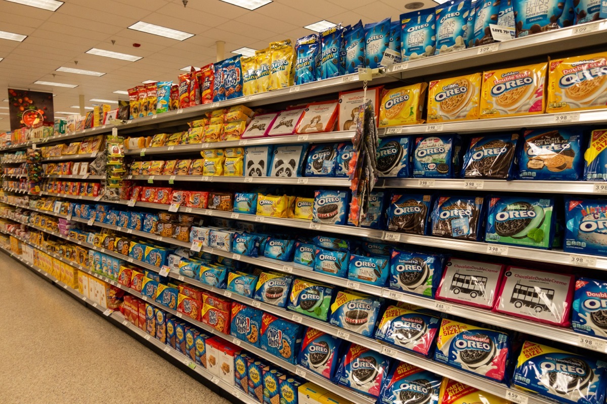 Cookie Aisle in Grocery Store