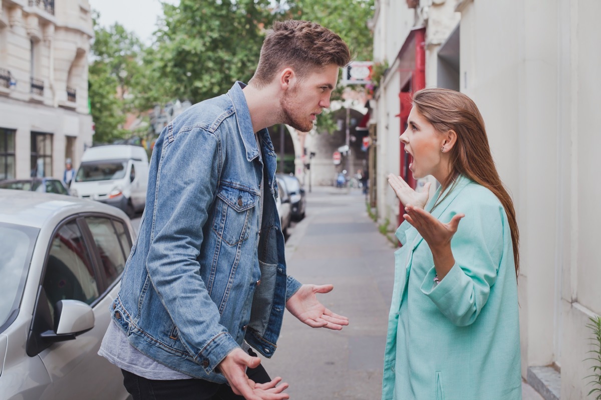 Couple fighting about driving