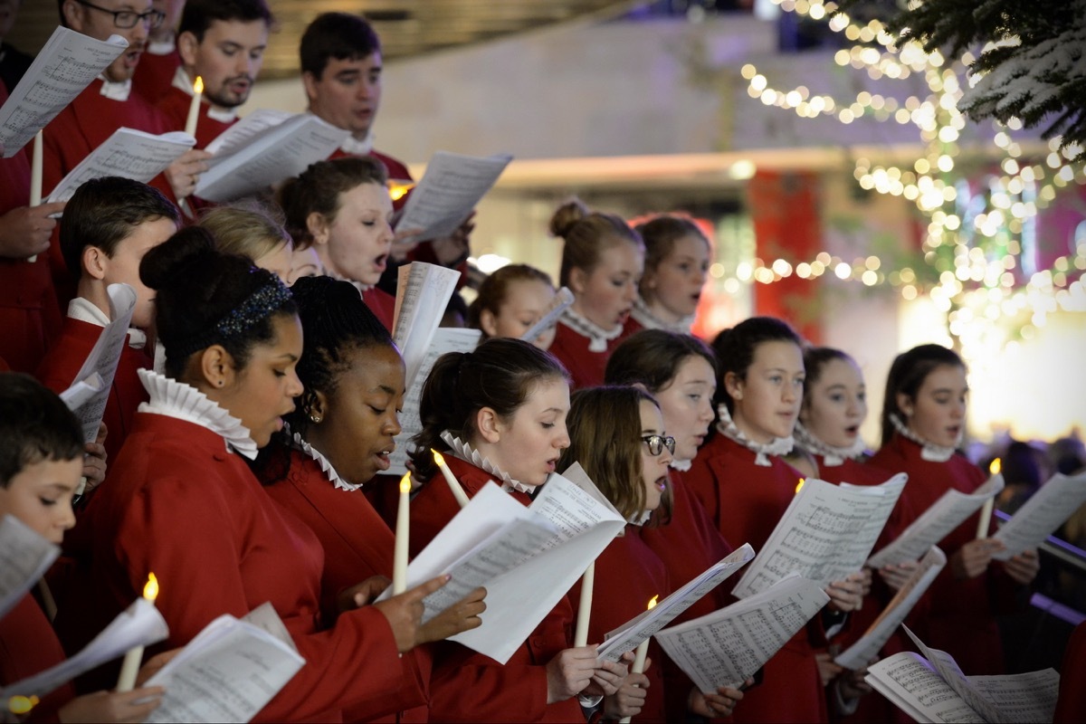 Kids choir singing at Christmas services