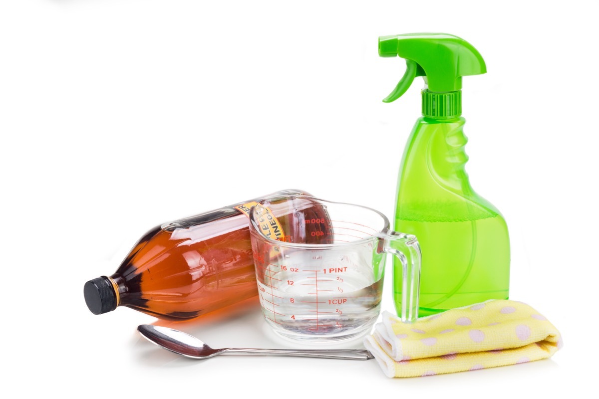 Homemade cleaning solution vinegar and water