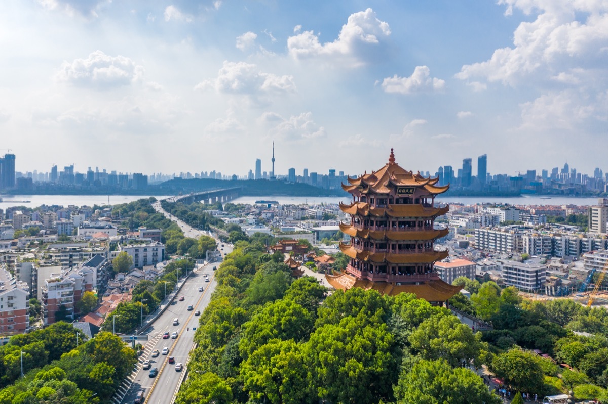 skyline view of wuhan china