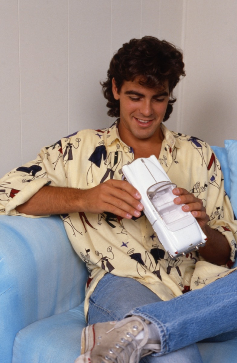 George Clooney with toy car