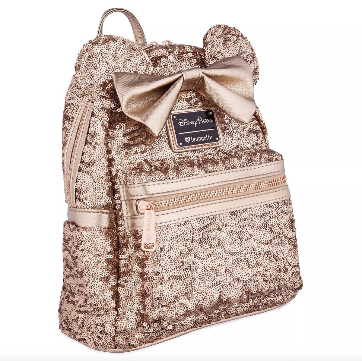 Minnie mouse rose gold glitter backpack