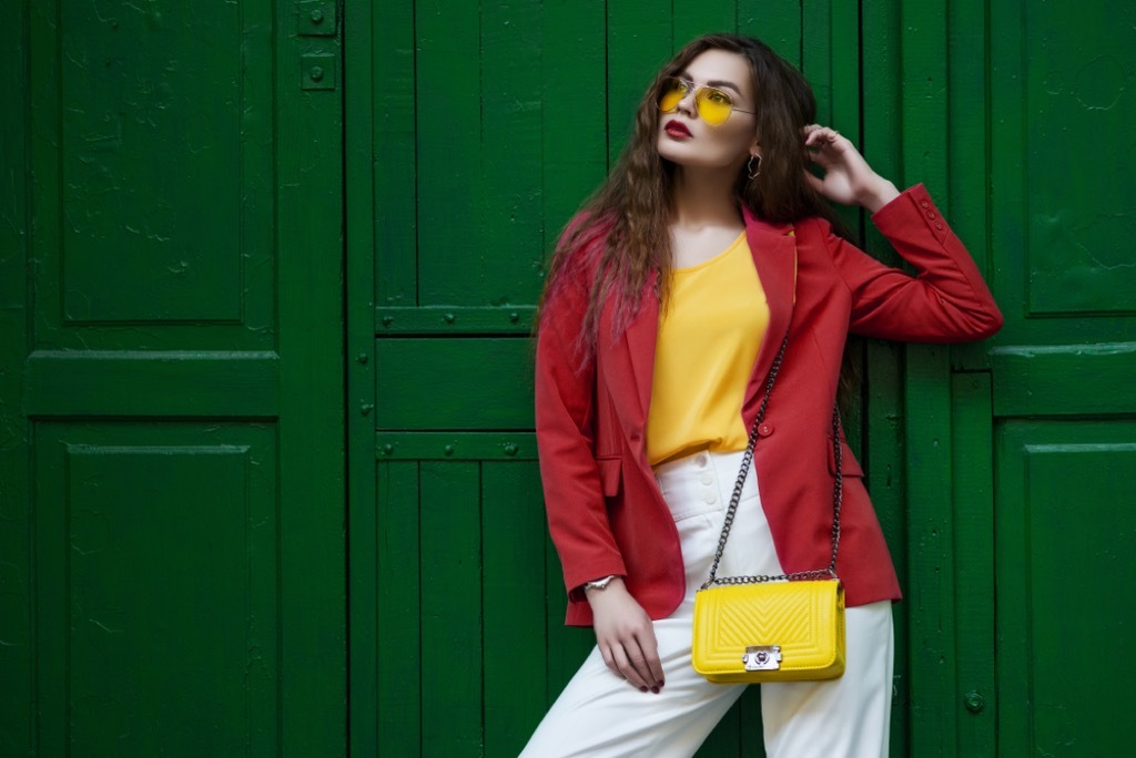 woman with matching accessories