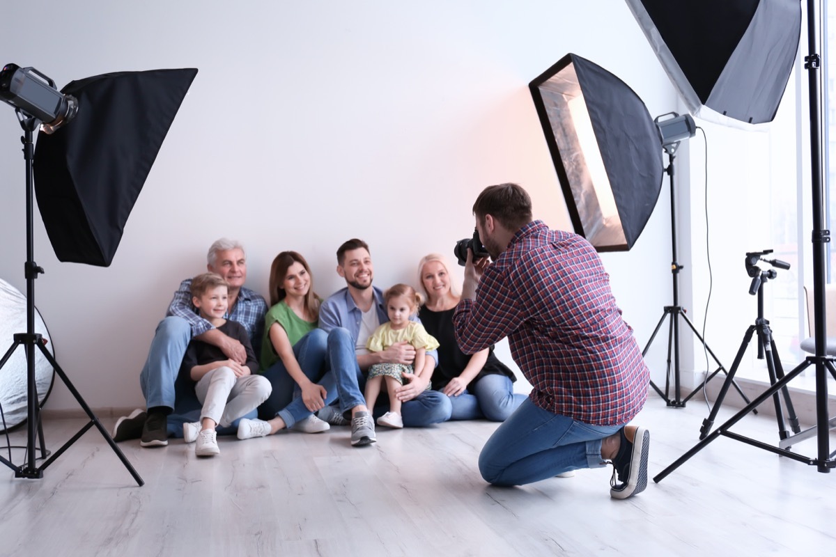 Family taking professional photo