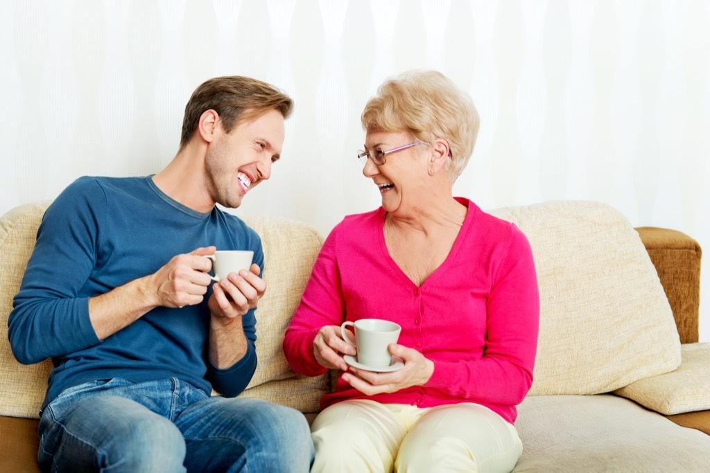 Man, Mother-in-law Dealing with Holiday Stress