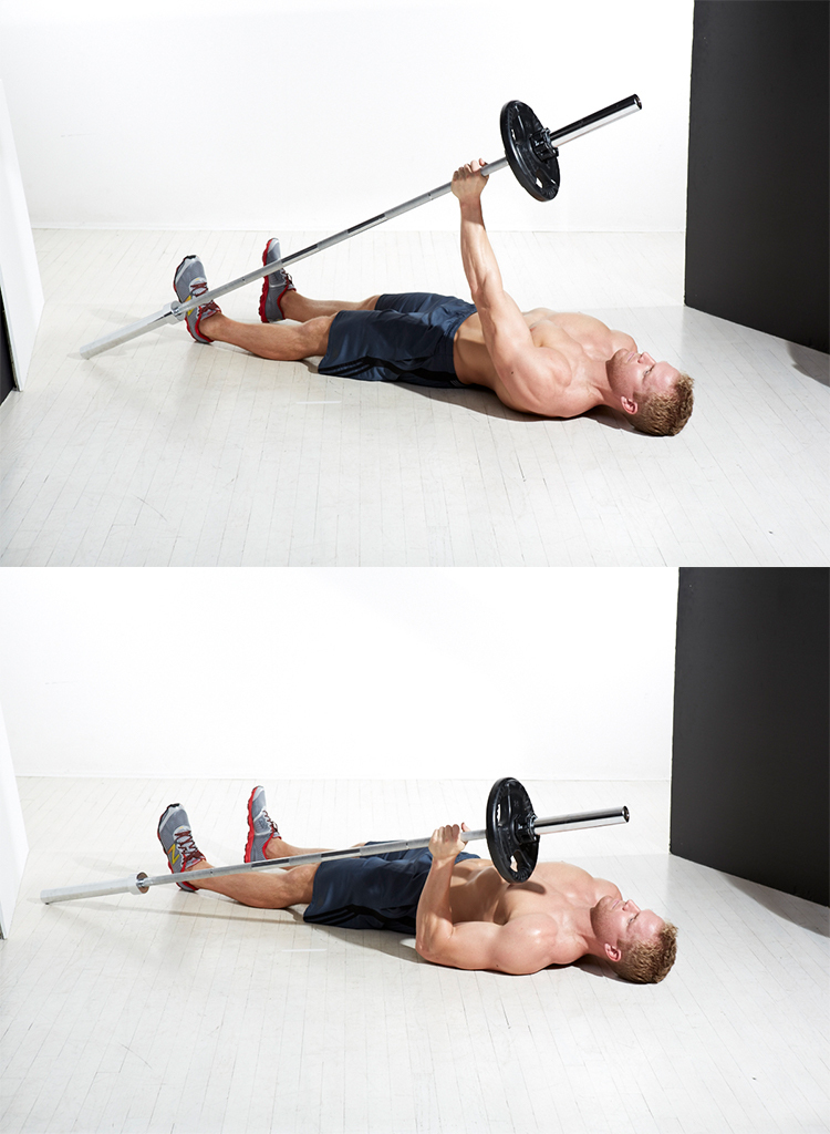 Lever Floor Press, best barbell workout