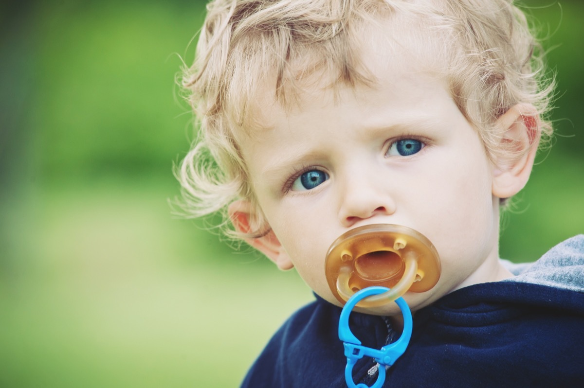 Baby Sucking on a Pacifier, bad parenting