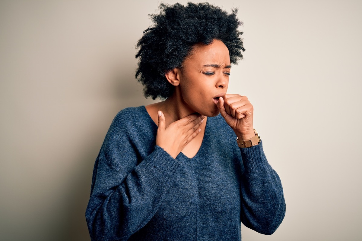 Woman coughing