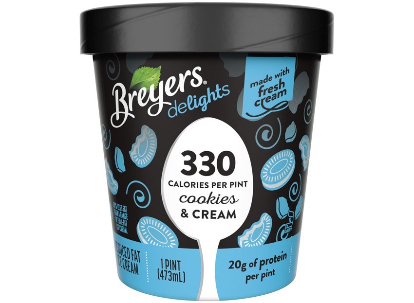 Breyers Delights cookies and cream light ice cream