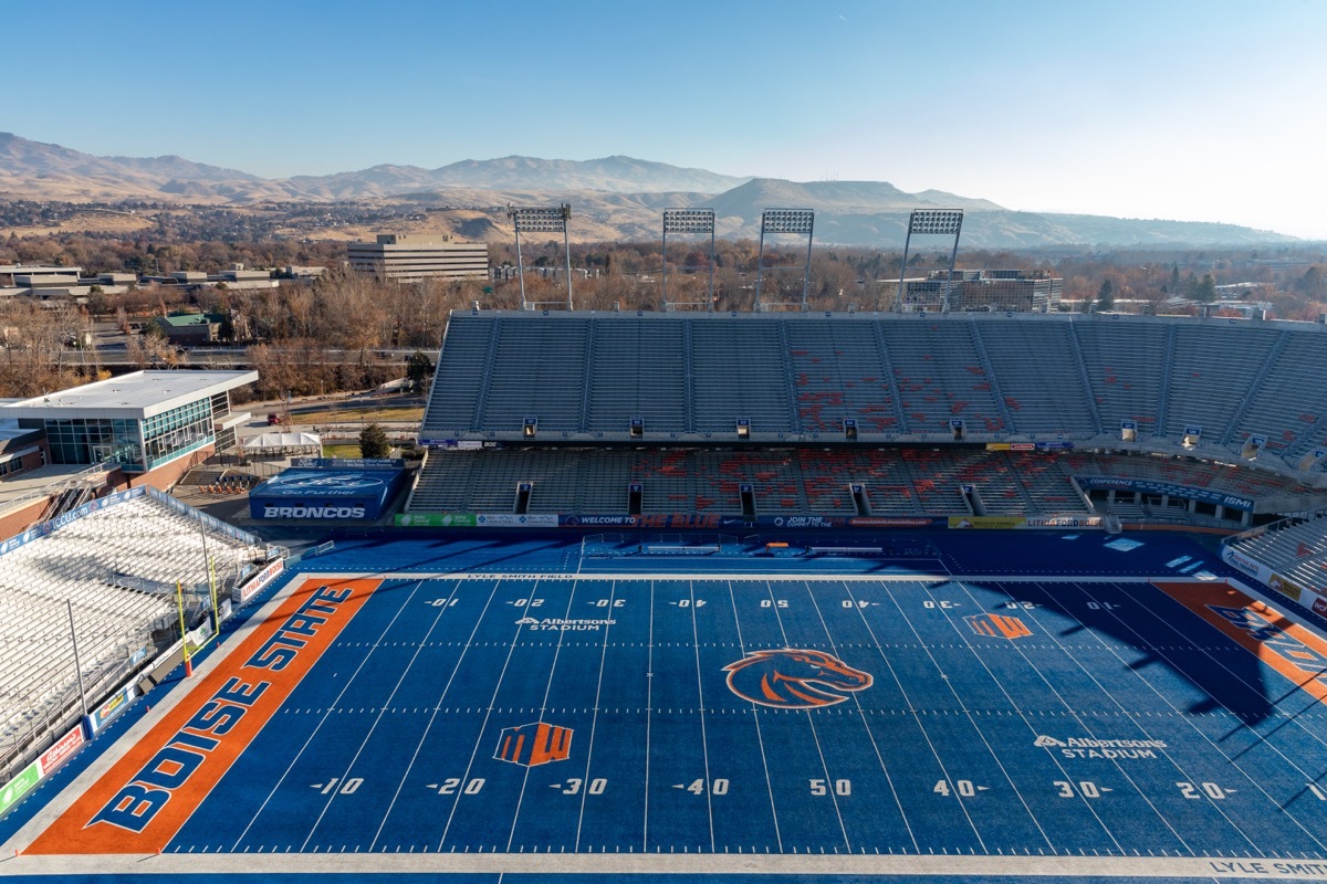 Boise State university blue football field