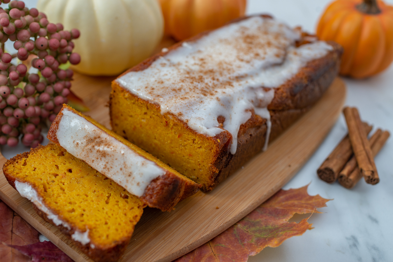 pumpkin bread with icing