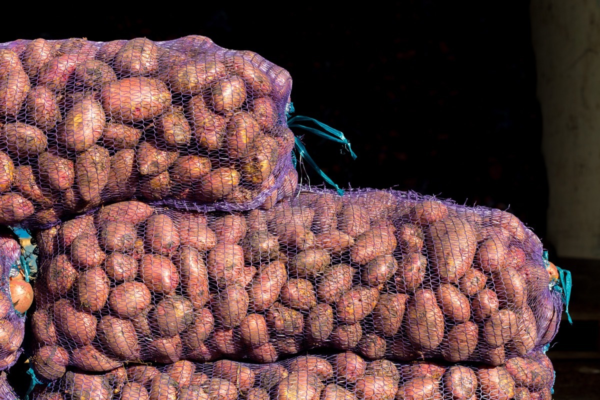 Potatoes in a Mesh Bag Reuse Disposable Items