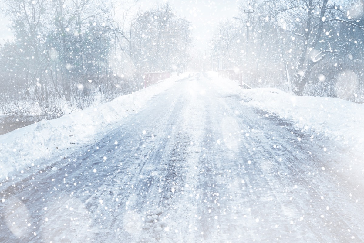 country road snow storm